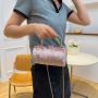 HR515 Women Luxury New Fashion Lingge Texture Handbag Ladies Crossbody Chain Dinner Clutch Bag PU Leather Lock Drum Shaped Bag