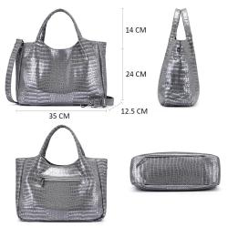 REALER wholesale ladies pu leather vegan bags fashion snake pattern shoulder crossbody bags hot sale women tote hand bags