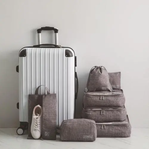 Trip Suitcase Packing Set Storage Cases Waterproof Luggage Organizer Clothes Shoe Pouch Travel Set Organizer Storage Bags