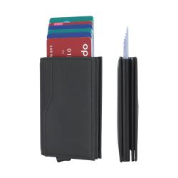 2024 Custom Leather Pop Up Card Holder Wallet RFID Blocking Aluminum Wallet for Men