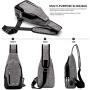 Large Capacity Lightweight Casual Canvas Single Shoulder Crossbody Chest Bag Sling Shoulder Bag With Usb Charging Port