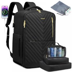 LOVEVOOK 40l quilted carry on flight approved expandable travel backpack for women men laptop business travel backpack bags