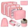 Gelory Factory Wholesale Hot Sell Foldable Suitcase Organizers Bag Travel Luggage Storage Packing Cubes 8pcs Set
