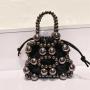 Small Hollow Out Purses Luxury Women's Handheld Bead Bag Purses Fashion Banquet Party Shoulder Bag Beaded Clutch Purse Mini Bags