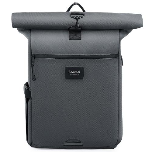 Lovevook 2022 Recyclable PET Waterproof Lightweight 15.6 Inch Laptop Daypack Backpack for Travel Work Men Women Rolltop Backpack