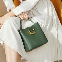 Customize bucket handbag genuine leather shoulder bags for women's handbags ladies luxury shoulder leather bag with high quality