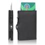 Wholesale Aluminium Rfid Blocking Pop-up Card Holder Leather Pop Up Card Holder Wallet