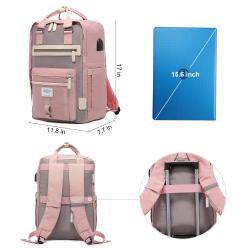 LOVEVOOK 2022 Backpack for Women 15.6 Inch Waterproof Work Backpack Cute Computer Bookbags with USB Women's Laptop Backpacks