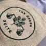 Custom Logo Embroidery Jute Hessian Burlap Gift Drawstring Bag Soft Beige Jute Coffee Tea Packaging Bag