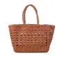 2024 Fashion Custom Logo Straw Woven Tote Bags For Women Reusable Large Capacity Ladies Luxury Grain Leather Braided Tote Bags