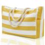 ZR940 Wholesale Customized High Quality OEM Striped Knitted Cotton Canvas Tote Bag Shopping Bag Beach Bag Rope Handle Vacation