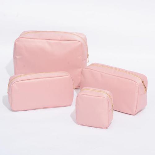 DIY Embroidery Letters Patches Waterproof Nylon Durable Storage Toiletry Makeup Bag Pouch Travel Small Cosmetic Bag