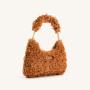 2024  Fashion Ladies Fluffy Soft Plush Casual Fur bag Shoulder Purse Women Handbags Ladies Lambskin Leather Under-arm Bag