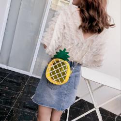 Custom shape bag Fashion Clear Window Pins Display Girls Crossbody pain pineapple Bag  clear tote cute Handbags