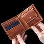 Genuine leather coin wallet RFID men wallet for gift with logo added