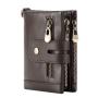 ZF203 Explosion RFID Anti-theft Brush Wallet Vertical Head Layer Oil Wax Cowhide Double Zip Men Leather Money Clip