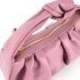 Guangzhou manufacture super soft purple underarm handbags for ladies elegant hobos bags with knot
