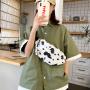 Trendy Fashion Cow Color Sports Student Shoulder Messenger Bag Custom Canvas Waist Bag