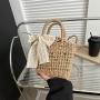 New Handmade Woven Grass Handbag Casual Shoulder Bag