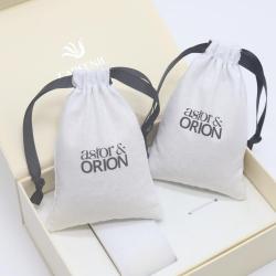 Custom Logo Printing Cotton Linen Drawstring Pouch Small White Muslin Cotton Cosmetic Gift Jewelry Packaging Bag