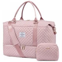 LOVEVOOK Wholesale spend the night duffel handbags carry on suitcase sets pink duffle gym bags women luggage travel bags
