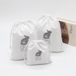 Custom Logo Printed Eco Friendly Reusable Jewelry Gift Pouch Cotton Bag Drawstring Muslin Skincare Cosmetic Packaging Cotton Bag