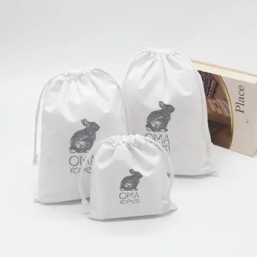 Custom Logo Printed Eco Friendly Reusable Jewelry Gift Pouch Cotton Bag Drawstring Muslin Skincare Cosmetic Packaging Cotton Bag