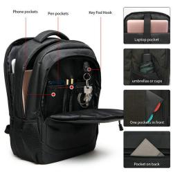 Bulk Customized Water-resistant Anti-theft Backpacks for School with USB Charging Port Ideal for Carrying Computers and Books