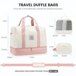 LOVEVOOK large capacity 21inch Weekender Bag with Wet Pocket and shoe compartment for women office hospital travel luggage bags