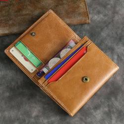 Hot Sale RFID Anti-Theft Man Leather Purse Casual Wallets Vintage Slim Wallet custom leather wallet for men credit card holder