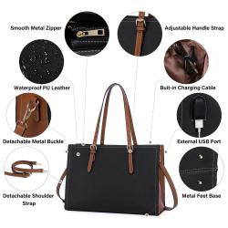 LOVEVOOK 2pcs custom elegant ladies handbags anti-theft shoulder bags wallet luxury office tote bags women laptop bags with usb