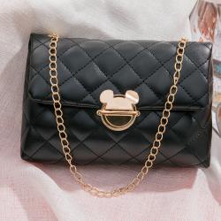 Promotion wholesale trendy PU leather cute sling messenger girls handbag for women