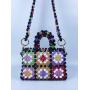 New Fashion Handmade Colorful Bead Checkered Woven Bag carteras para mujer 	 sac a main