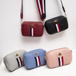 2024 Good Selling Women's Messenger Bag Casual Small Square Bag Single Shoulder Crossbody Bag With Colored Ribbon PU Leather