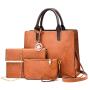 High quality wholesale custom logo 3 in 1 set crossbody bag popular PU leather ladies tote bags 2023 women shoulder handbag set