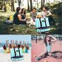 Blue Stripes Beach Tote Bag with Detachable Cooler Compartment Insulated Picnic Cooler Bag Pool Bag for Women