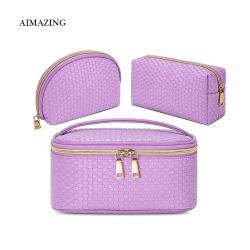 Cosmetic Bag Light Purple Makeup Bag Purple Cosmetic Pouch Travel Bag Toilet Organizer Necessary Beauty Case Bath Wash Make Up