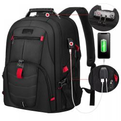 Large Capacity Waterproof Anti Theft 15.6 17 18 inch Laptop Backpacks with Lock and USB Port Travel Backpack Bags for Men Women
