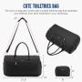 LOVEVOOK 2pcs Weekender Overnight Holdall Gym Duffel Luggage Bag with Toiletry Pouch & Shoe Compartment Travel Duffle Bag Unisex