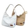HR273 INS Solid Color Simple Underarm Bag Girls' Canvas Design Sense Handbag Student Class Daily Pairing One Shoulder Tote Bag