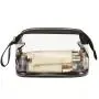 Gelory High Quality Travel Clear Makeup Bag Customized Logo Transparent Plastic PVC Zipper Cosmetic Toiletry Bag Waterproof
