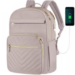 Custom Logo Quilting Travel Casual Daypacks Laptop Backpack for Women Work Computer Business Bag with USB Port