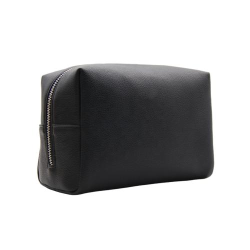 Wholesale cosmetic bags luxury soft leather travel make up bag with custom logo