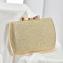 Wholesale Wrinkle Hasp Box Clutch bag Ladies Fashion Shoulder bags In Stock Gold Glitter Evening Bag For Women