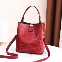 2024 Bags for women Spring-Summer Fashionable Ladies' Bucket Bag Stone Pattern Portable Messenger with Single Shoulder Strap