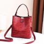 2024 Bags for women Spring-Summer Fashionable Ladies' Bucket Bag Stone Pattern Portable Messenger with Single Shoulder Strap