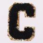 Stock Multi Color Black Self Adhesive with 3M Sticker Fuzzy Glitter Trim Iron Stick A-Z Alphabet Letters DIY Embroidered Patches