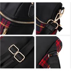 New Style Trendy Buffalo Plaid Weekend Travel Backpack Custom Logo Printed Shoulder Bag Oxford Backpack Woman
