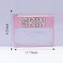 RTS TRAVEL SNACKS STUFF SMILE SKIN Clear Pouch  Clear Pvc Letter Bag Snack Travel Bag Clear Makeup Bag with Sewn on Patches