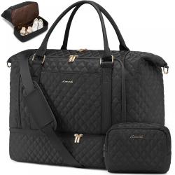 LOVEVOOK fashion quilted luggage durable new design multifunction travel fitness sports gym duffel bags with shoe compartment